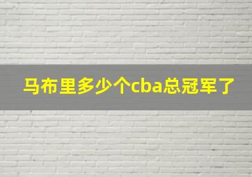 马布里多少个cba总冠军了