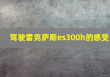 驾驶雷克萨斯es300h的感受