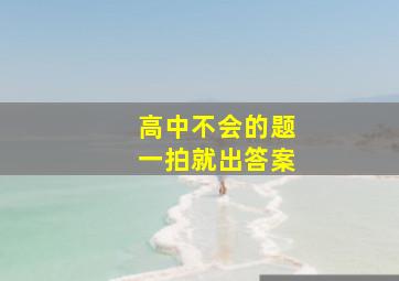 高中不会的题一拍就出答案