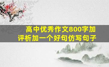 高中优秀作文800字加评析加一个好句仿写句子