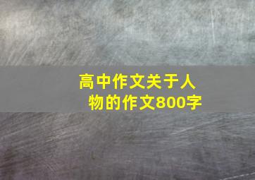 高中作文关于人物的作文800字