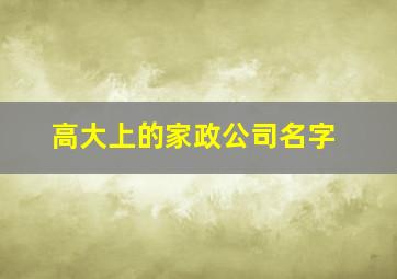 高大上的家政公司名字