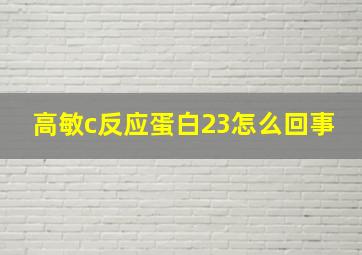 高敏c反应蛋白23怎么回事