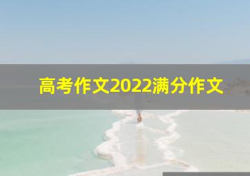 高考作文2022满分作文