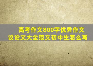 高考作文800字优秀作文议论文大全范文初中生怎么写