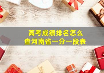 高考成绩排名怎么查河南省一分一段表