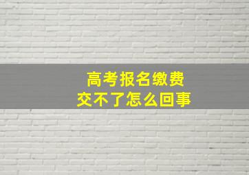 高考报名缴费交不了怎么回事