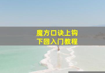 魔方口诀上钩下回入门教程