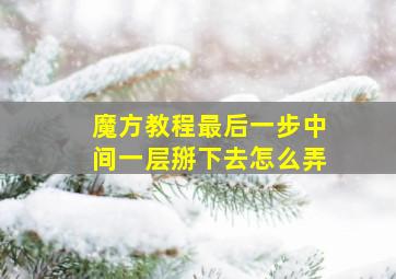 魔方教程最后一步中间一层掰下去怎么弄