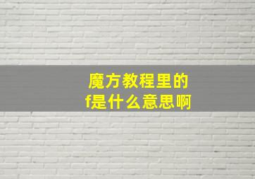 魔方教程里的f是什么意思啊