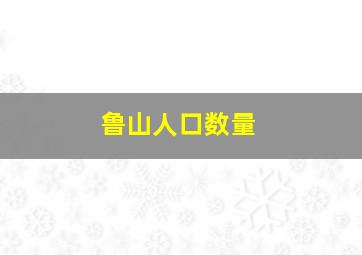 鲁山人口数量