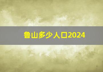 鲁山多少人口2024