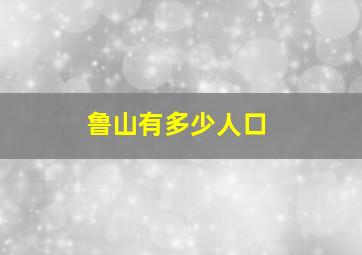 鲁山有多少人口