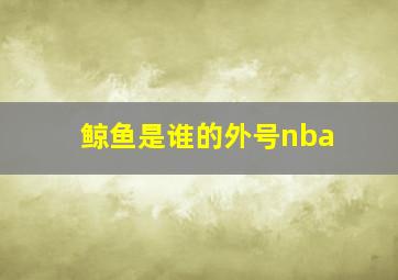 鲸鱼是谁的外号nba