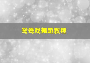 鸳鸯戏舞蹈教程