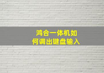 鸿合一体机如何调出键盘输入