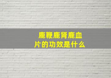 鹿鞭鹿肾鹿血片的功效是什么