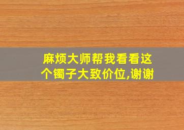 麻烦大师帮我看看这个镯子大致价位,谢谢