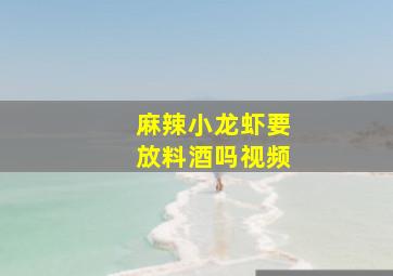 麻辣小龙虾要放料酒吗视频