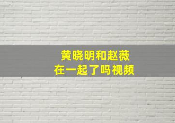 黄晓明和赵薇在一起了吗视频