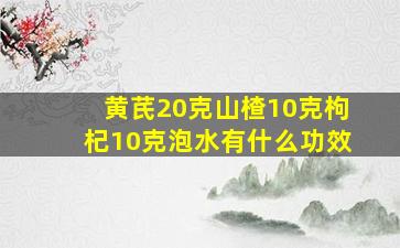 黄芪20克山楂10克枸杞10克泡水有什么功效