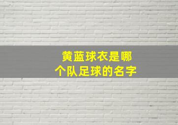 黄蓝球衣是哪个队足球的名字