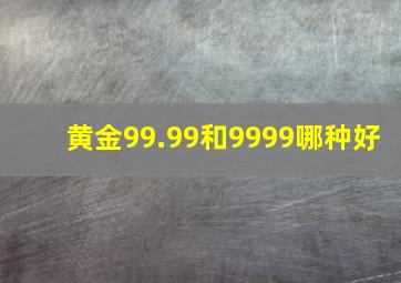 黄金99.99和9999哪种好