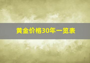 黄金价格30年一览表