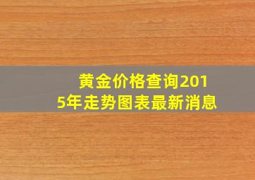 黄金价格查询2015年走势图表最新消息