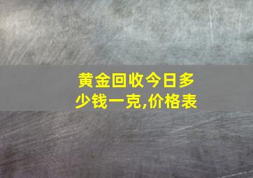 黄金回收今日多少钱一克,价格表