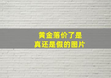 黄金落价了是真还是假的图片