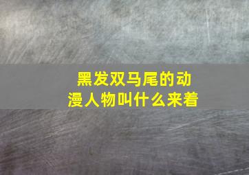 黑发双马尾的动漫人物叫什么来着