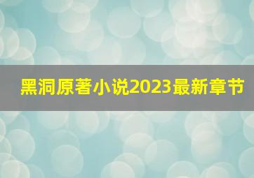 黑洞原著小说2023最新章节