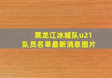 黑龙江冰城队u21队员名单最新消息图片