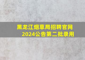 黑龙江烟草局招聘官网2024公告第二批录用