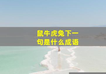 鼠牛虎兔下一句是什么成语