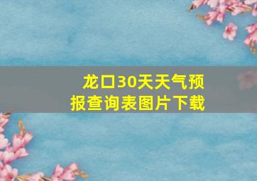 龙口30天天气预报查询表图片下载