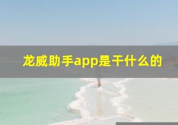 龙威助手app是干什么的