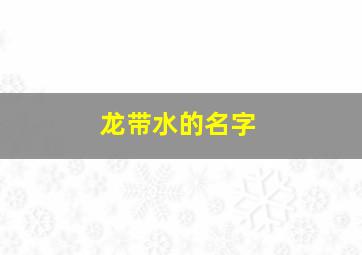 龙带水的名字