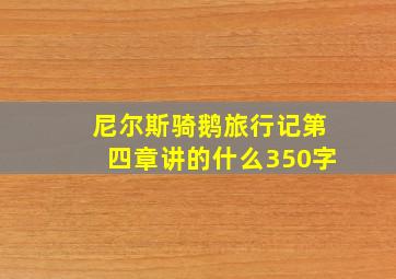 尼尔斯骑鹅旅行记第四章讲的什么350字