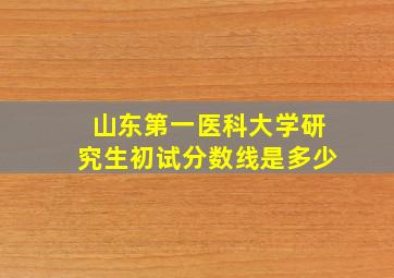 山东第一医科大学研究生初试分数线是多少