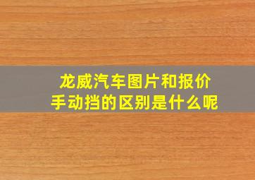 龙威汽车图片和报价手动挡的区别是什么呢